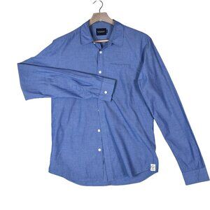 Scotch & Soda Blue Shirt Regular Fit Menswear S-M tailored Minimalist
